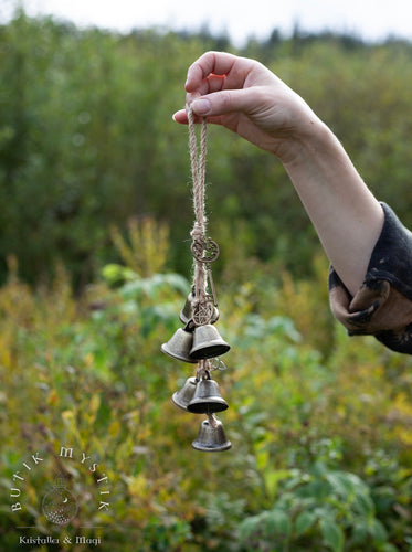 Bells for the door with key and pentagram - witch
