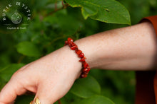 Load image into Gallery viewer, Beaded crystal bracelet - Red jasper chips