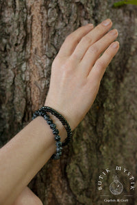 Beaded crystal bracelet - Smoky quartz 4mm