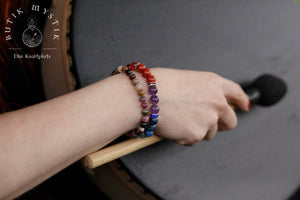 Beaded crystal bracelet - Tourmaline 6mm