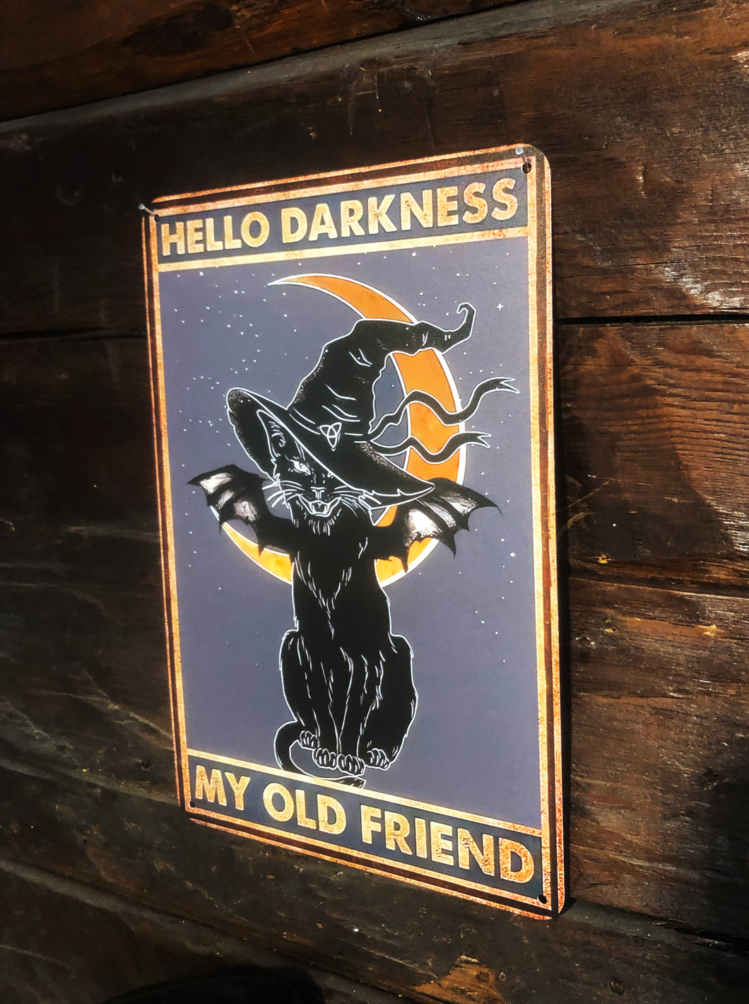 Tin sign - Hello Darkness my old friend