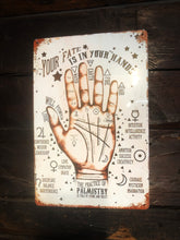 Load image into Gallery viewer, Tin sign - Palmistry