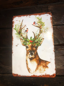Tin sign - Christmas stag