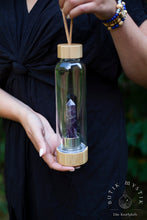 Load image into Gallery viewer, Crystal water bottle in glass - Amethyst