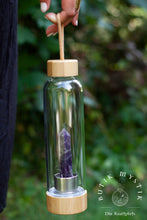 Load image into Gallery viewer, Crystal water bottle in glass - Amethyst