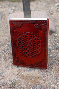 Notebook in leather - Flower of Life