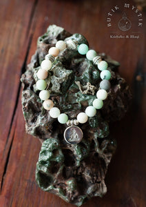Beaded crystal bracelet - Amazonite Ohm