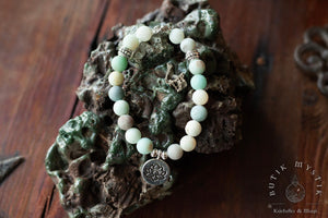 Beaded crystal bracelet - Amazonite Ohm