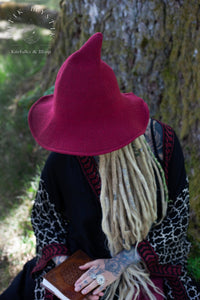 Red pointy witch's hat - Halloween Onesize