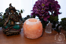 Load image into Gallery viewer, Pink Himalaya Salt Crystal candle holder - approximately 8x8 cm