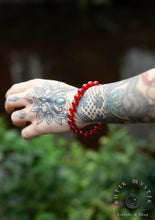 Load image into Gallery viewer, Beaded crystal bracelet - Red garnet 8mm