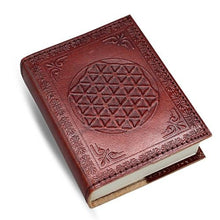 Load image into Gallery viewer, Leather journal - Embossed Flower of Life 7x10 cm
