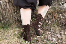 Load image into Gallery viewer, GLADIATOR LEATHER SANDALS - Brown tall sandals in suede