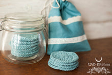 Load image into Gallery viewer, REUSABLE COTTON FACE SCRUBBIES - Sky blue
