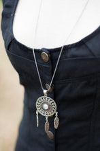 Load image into Gallery viewer, DREAMCATCHER SILVER NECKLACE with moonstone gemstone