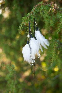 WHITE FEATHER EARRINGS - Bride