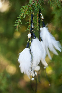 WHITE FEATHER EARRINGS - Bride