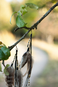 BROWN FEATHER EARRINGS - Pixie