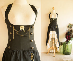 PIRATE WENCH DRESS - Black Off white