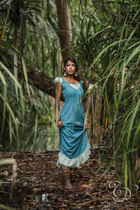 Esmeralda dresses - Off white & Blue